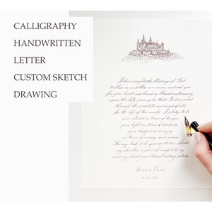 Servicio de caligrafía personalizado Carta de voto de boda escrita a mano Dibujo de caligrafía fotográfica Arte personalizado Regalo de aniversario Regalo de relación de voto