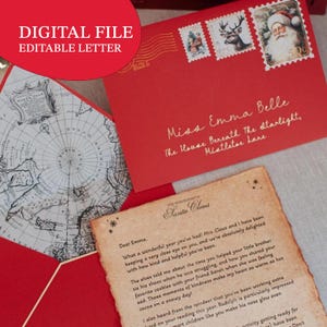 Personalized Letter from Santa, Editable Template, North Pole Stationery, Christmas Keepsake (Digital Download)