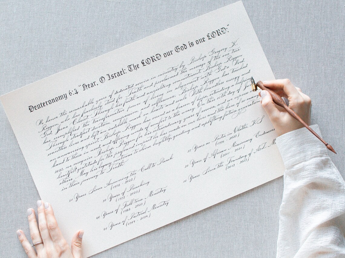 Custom Calligraphy Service Handwritten Historical Document Personal ...