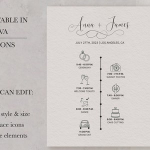 Wedding Schedule Reception Template