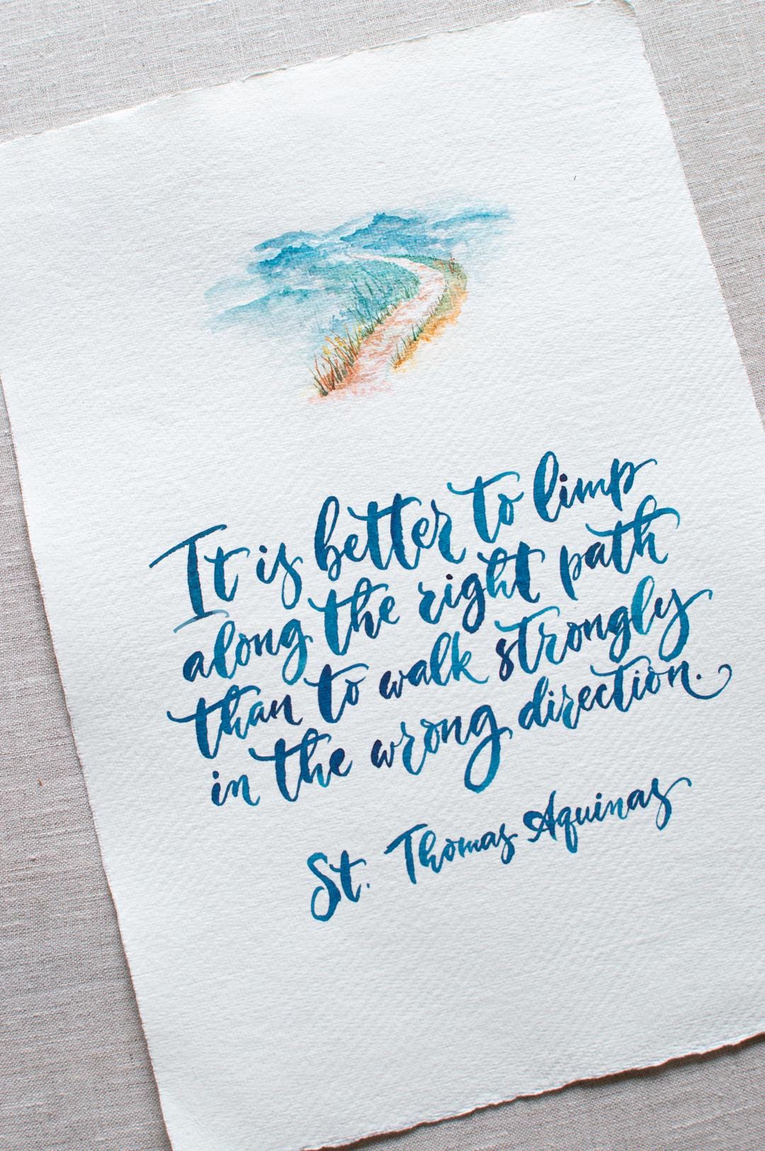 Custom Calligraphy Watercolor Print: Blessing, Scripture, Song