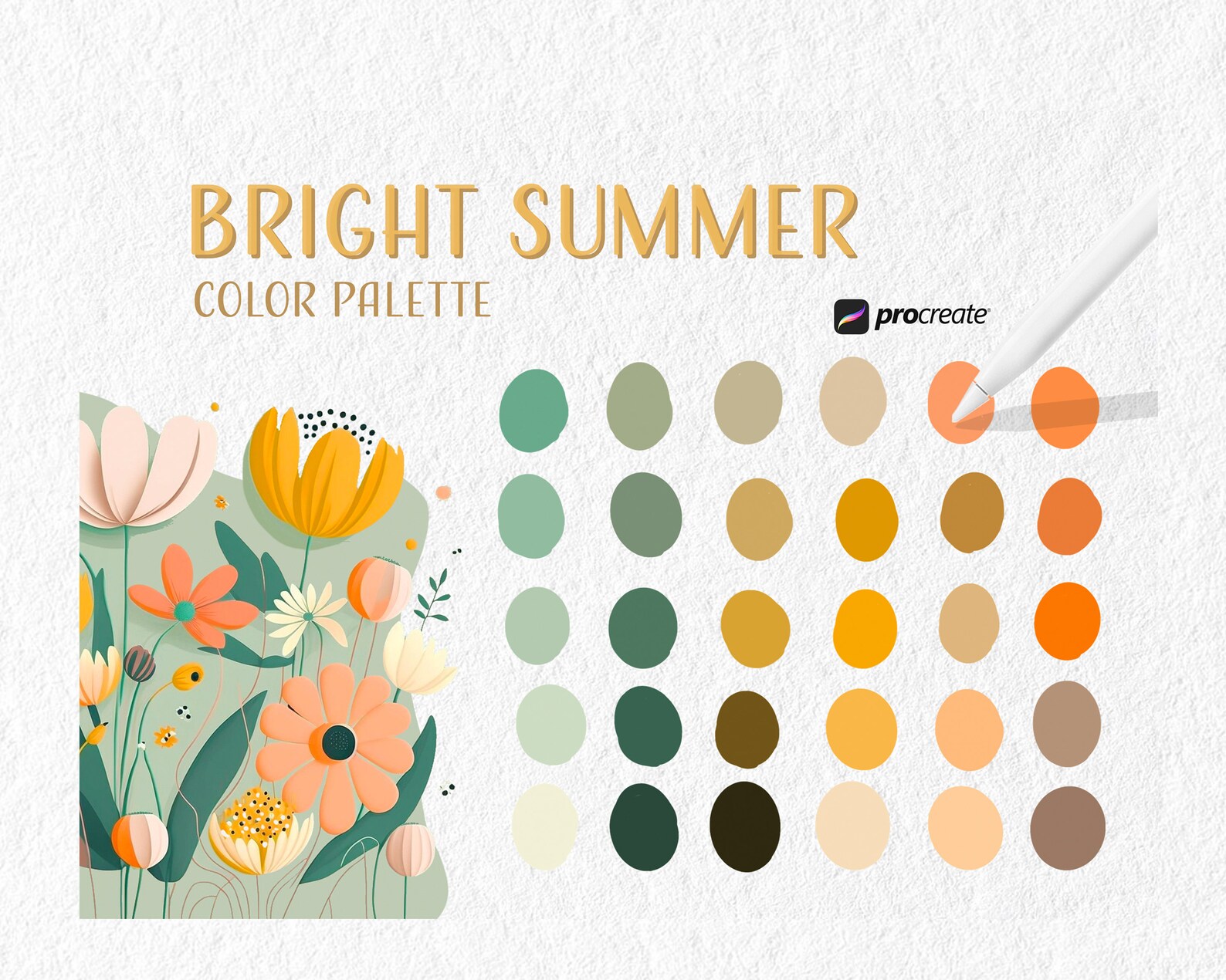 Procreate Color Palette Summer Season Color Scheme Branding Design ...