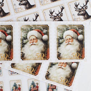 Christmas Stamp Santa Letter Stamp Sticker Christmas Santa Postal Mark Santa Postal Stamp Santa Mail Stamp Vintage North Pole Post Stamp