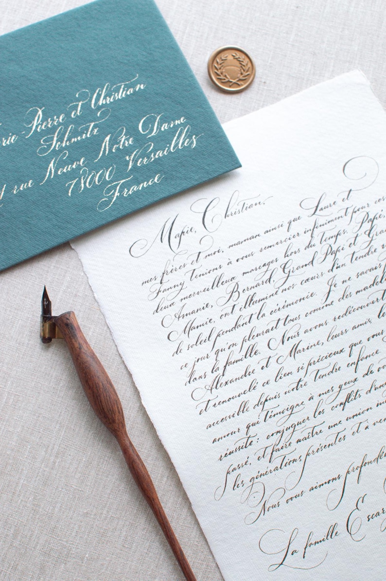 Hand Lettered Notes Thank You Letter Wedding Thank You Stationery Merci Card Wedding Hand ...