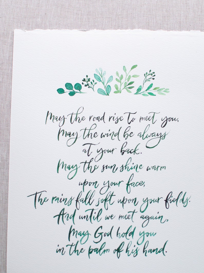 Handwritten Irish Blessing Custom Calligraphy Print Blessing Song ...