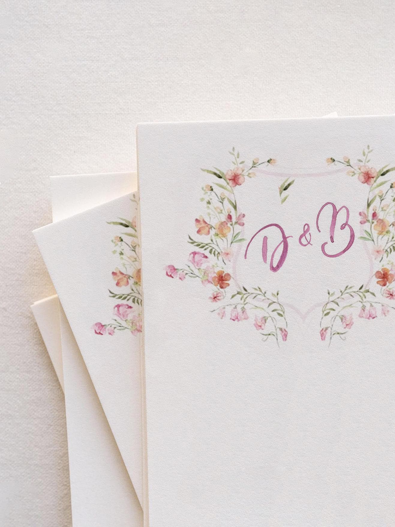 Handpainted Couple Invitation Watercolor Wedding Invite Custom Wedding ...