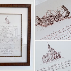 Benutzerdefinierter Kalligraphie-Druck, handgeschriebener Brief, personalisierte Kalligraphie-Notiz, Schwiegervater, individuelles Gelübde, in Auftrag gegebene Kalligraphie-Briefzeichnung