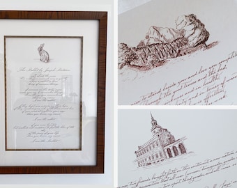 Custom Calligraphy Print Handwritten Letter Personalized Calligraphy Note Father In Law Custom Vow Commissioned Calligraphy Letter Drawing