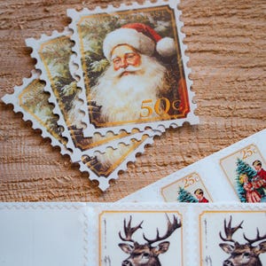 Faux Stamps Download From Santa North Pole Post Pre-Cut Stamp Christmas Stamp Santa Template Stamp Sticker Christmas Postage Holiday Stamp image 13