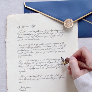 Service de rédaction de lettres manuscrites Service de calligraphie personnalisée Lettre de voeux d'amour de mariage Calligraphie d'art personnalisé Cadeau d'anniversaire Impression de lettre