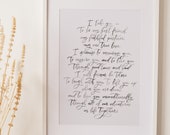 Calligraphy Personalized Watercolor Art Calligraphy Custom Quote Handwritten Letter Art Wedding Calligraphy Letter Revelation Calligraphy