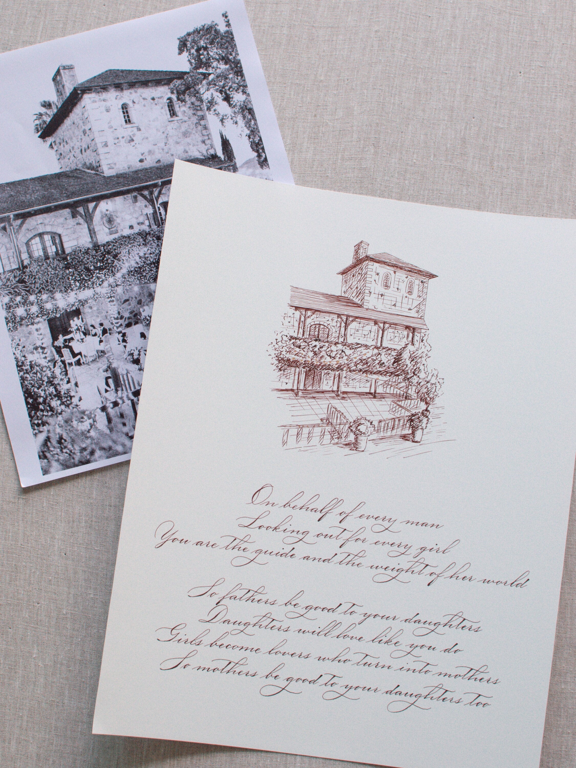 Service Caligraphy Custom Calligraphy Copperplate Service Handwritten Wedding Vow Letter ...