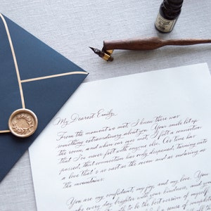 Servicio de escritura de cartas manuscritas Servicio de caligrafía personalizado Voto de boda Carta de amor Caligrafía Arte personalizado Carta de regalo de aniversario Impresión imagen 8