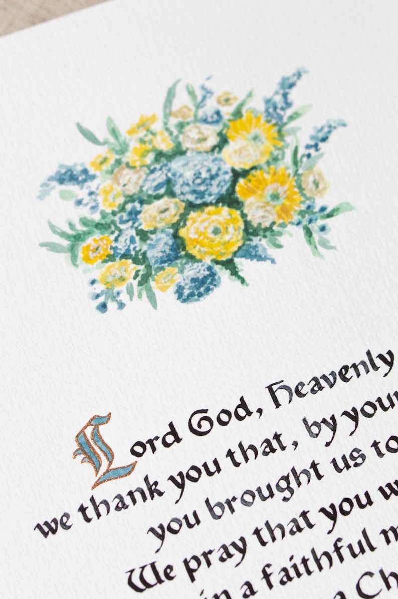 Custom Illumination Custom Calligraphy Service Handwritten Poem Sketch Calligraphy Custom Medieval Calligraphy Script Illuminated Manuscript