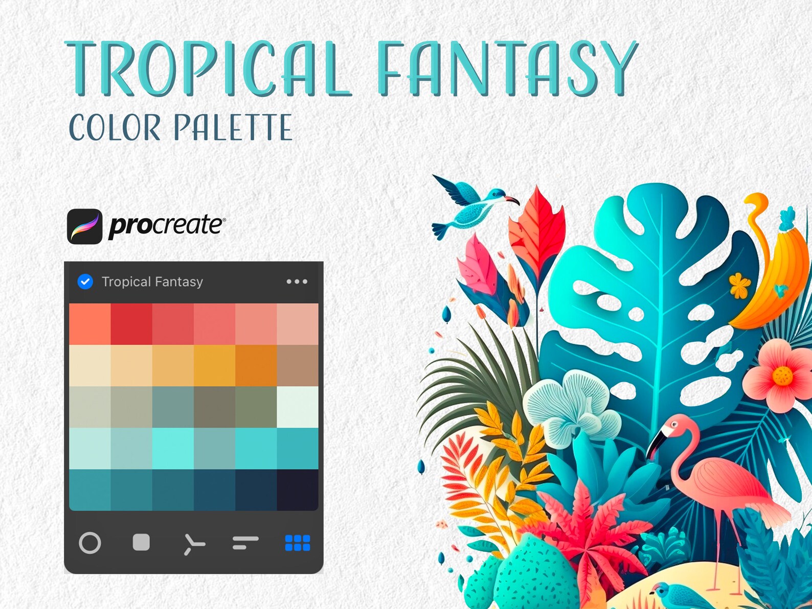 Procreate Color Palette Tropical Color Scheme Branding Design Palette