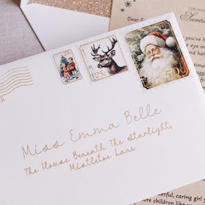 North Pole Post Stamp Christmas Stamp Santa Letter Stamp Sticker Christmas Santa Postal Mark Santa Postal Stamp Santa Mail Stamp Vintage