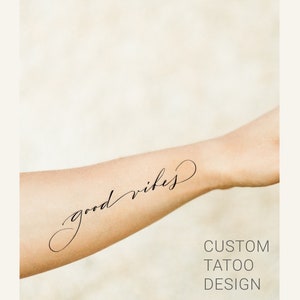 Roteiro personalizado para design de tatuagem, caligrafia, nome do antebraço, arte de tatuagem, monograma cursivo, citação com letras à mão, caligrafia, tatuagem cursiva