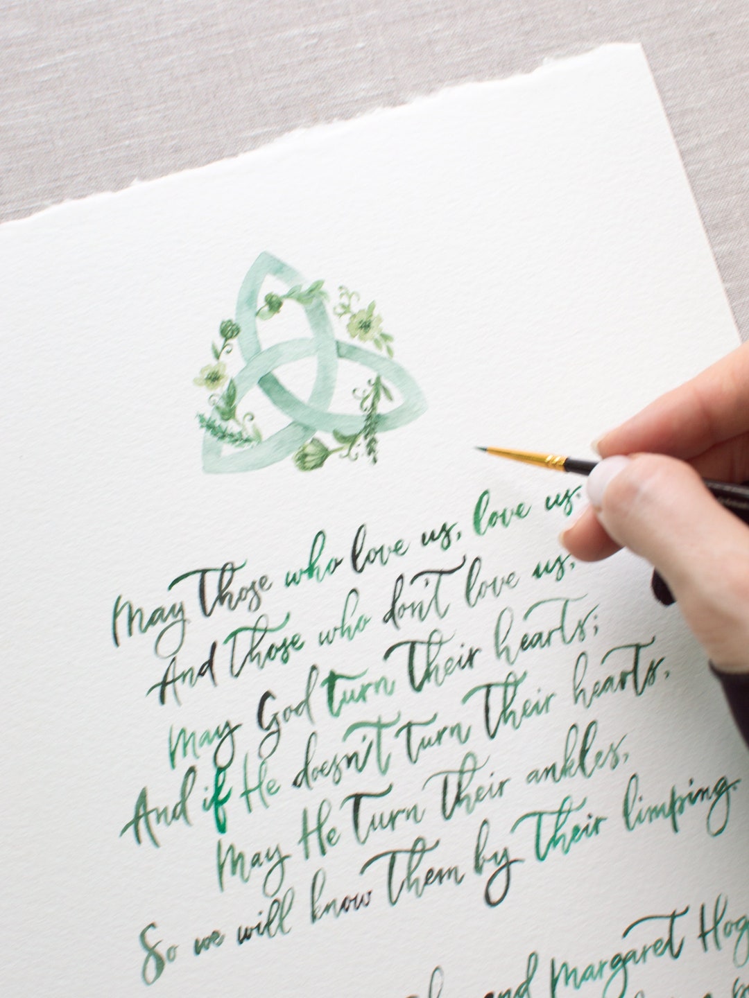 Hand Painted Celtic Prayer Calligraphy Custom Blessing Handwritten ...