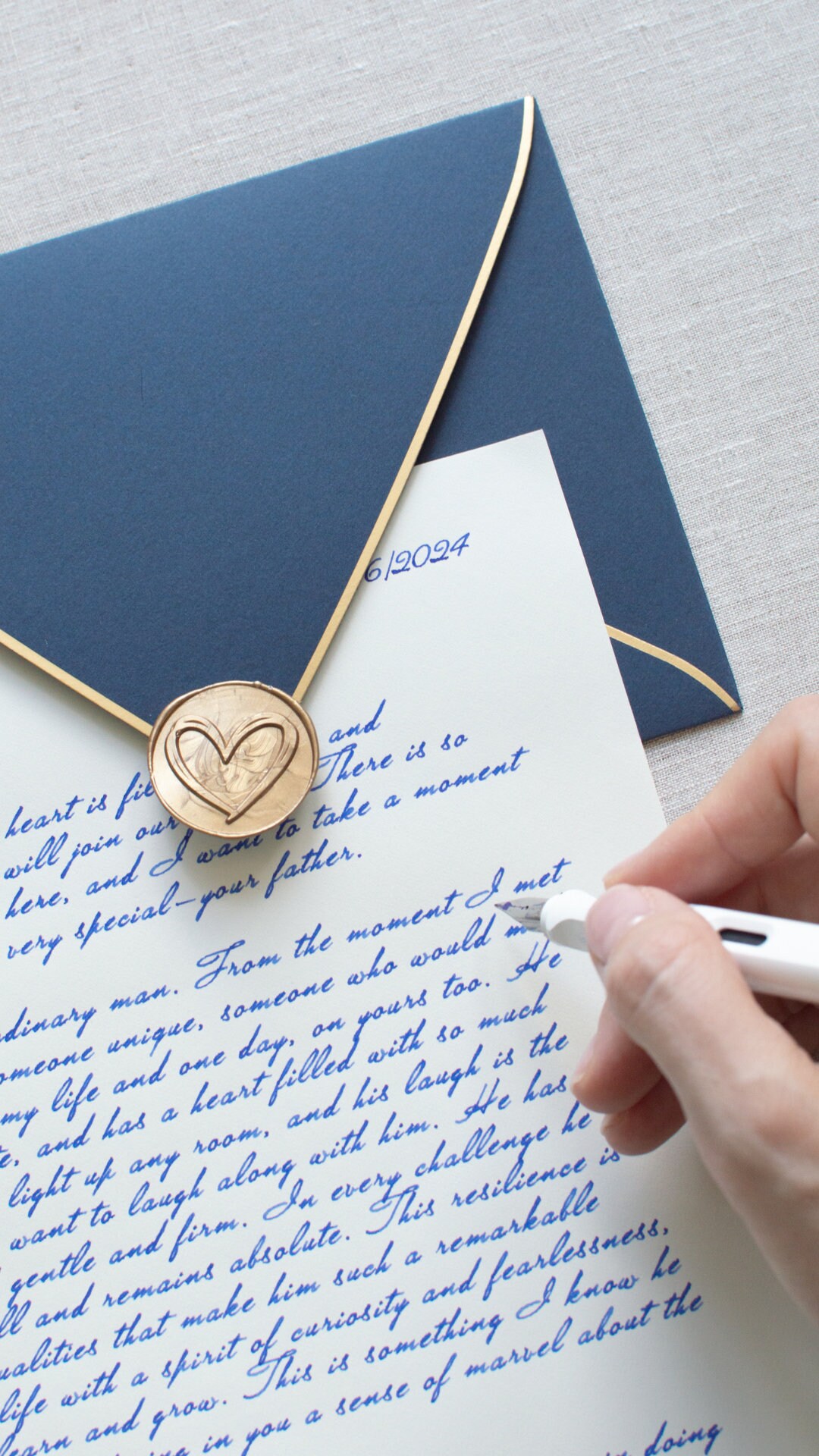 Custom Handwritten Letter: Blue Ink, Wax Sealed Envelope - Etsy display picture 1