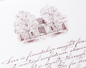 Custom Calligraphy Print: Handwritten Vows, Love Letter Gift