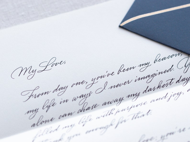 Custom Calligraphy Service Wedding Vow