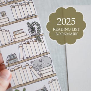 2025 Reading List Bookmark Book Tracker Bookmark Reading List Bookmark Art Library Card Bookmark Gift Bookshelf Bookmark Book Club Bookmark