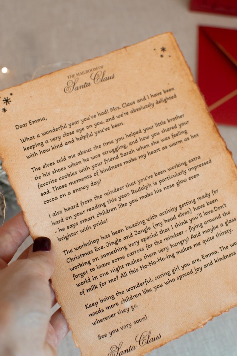 Digital Santa Letter Template Instant Letter From Santa Claus Christmas ...