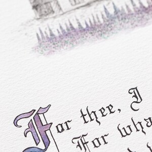 Handwritten Calligraphy Poem Gothic Script Artwork Poetry Lover Gift Heirloom Calligraphy Art Bespoke Poem Art Cottage Illustration Poster