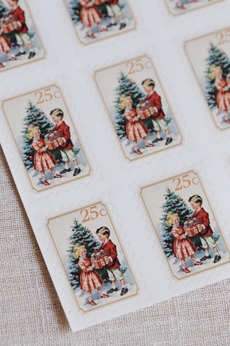 Christmas Stamp Santa Letter Stamp Sticker Christmas Santa Postal Mark Santa Postal Stamp Santa Mail Stamp Vintage North Pole Post Stamp