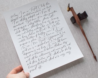 Custom Hand-Lettered Calligraphy Print: Quote Gift, Office Decor