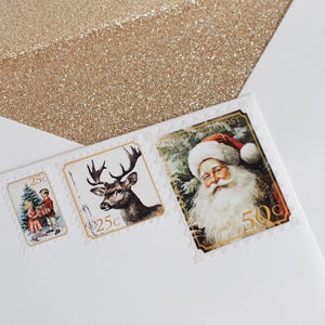 Christmas Stamp Santa Letter Stamp Sticker Christmas Santa Postal Mark Santa Postal Stamp Santa Mail Stamp Vintage North Pole Post Stamp