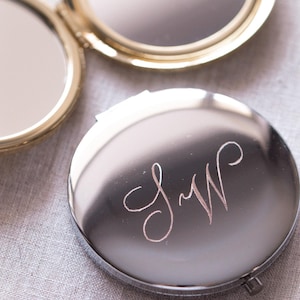 Personalized Engraved Compact Mirror Custom Bridesmaid Gift Hand Engraved Pocket Mirror Name Engraving Gift Engagement Bridesmaid Proposal