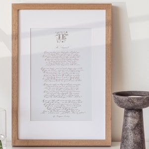 Impresión de caligrafía personalizada, Poema de la Comisión manuscrita, Nota de caligrafía, Si es un poema de Rudyard Kipling, Regalo para hijo, Ahijado, Si, Arte de pared con impresión de poema