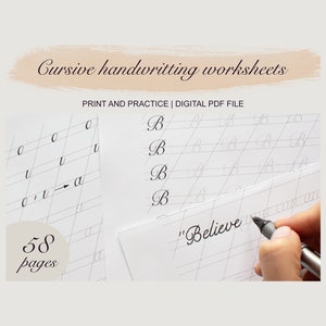 Handwriting Practice Page Handwriting Worksheet Traceable Workbook Practice Sheet Traceable Template Script Calligraphy Practice Lettering