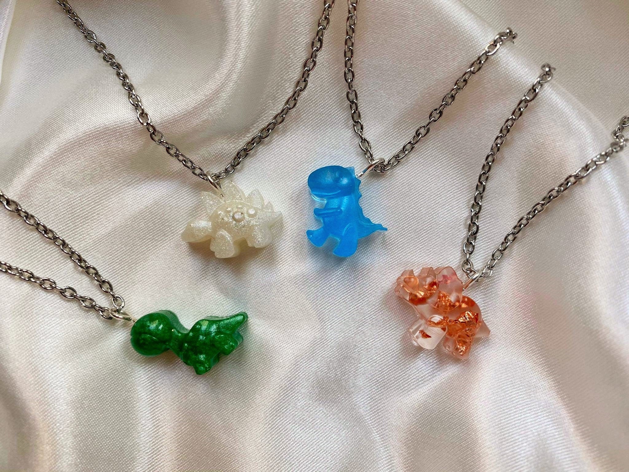Dinosaur necklace dino necklace charm resin jewellery | Etsy