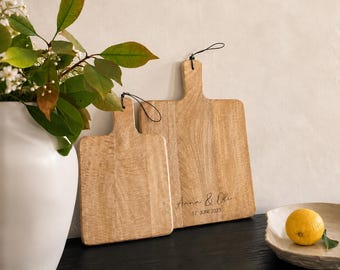 Schneidebrett Hochzeit  mit Gravur – Namen & Datum – Hochzeitsgeschenk für Brautpaar – Einzugsgeschenk