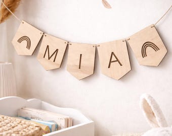 Personalized wooden name bunting – nursery decor – baby shower gift