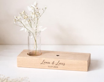 Personalized photo holder with vase