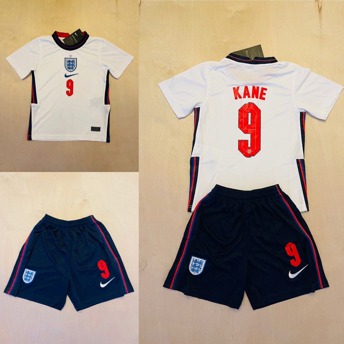 Harry Kane 9 England youth soccer jersey set for kids Etsy