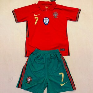 Cristiano Ronaldo 7 Portugal youth soccer jersey set for | Etsy