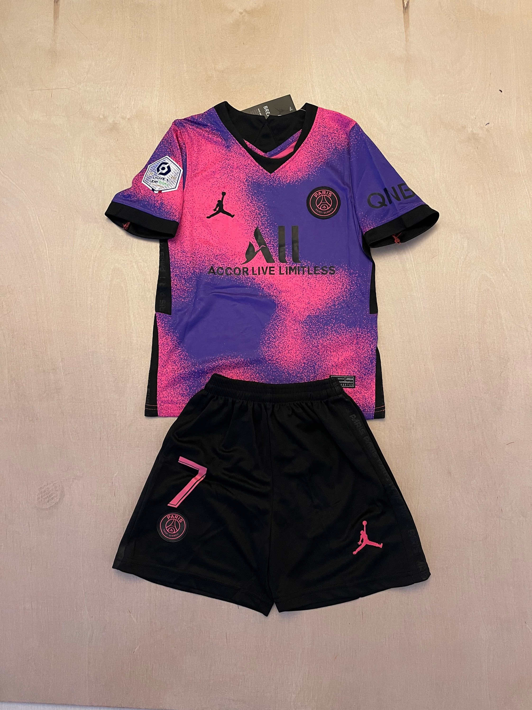 Mbappe 7 PSG youth soccer jersey set Jordan edition for kids  Etsy