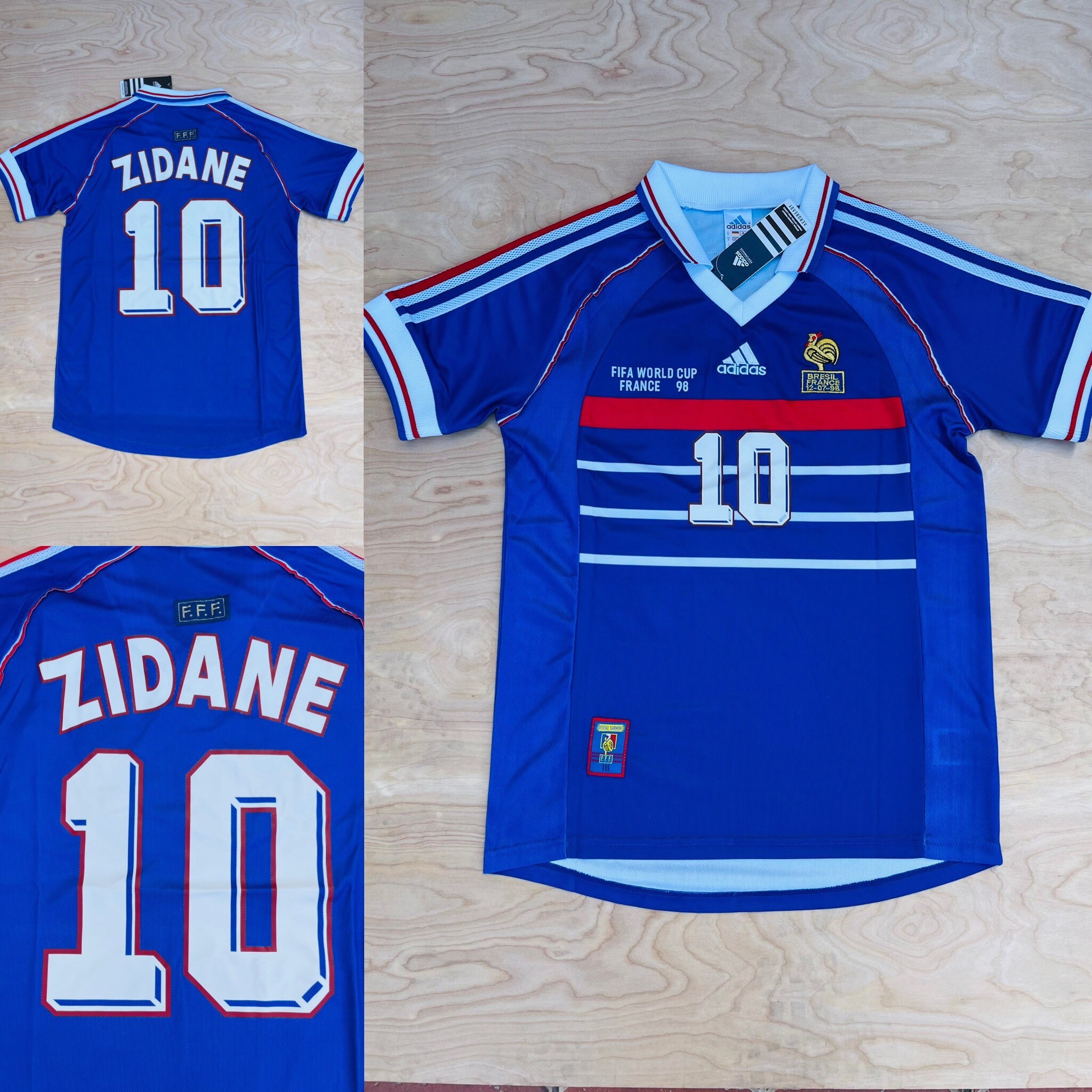 Zidane 10 France home retro soccer jersey World Cup final Etsy