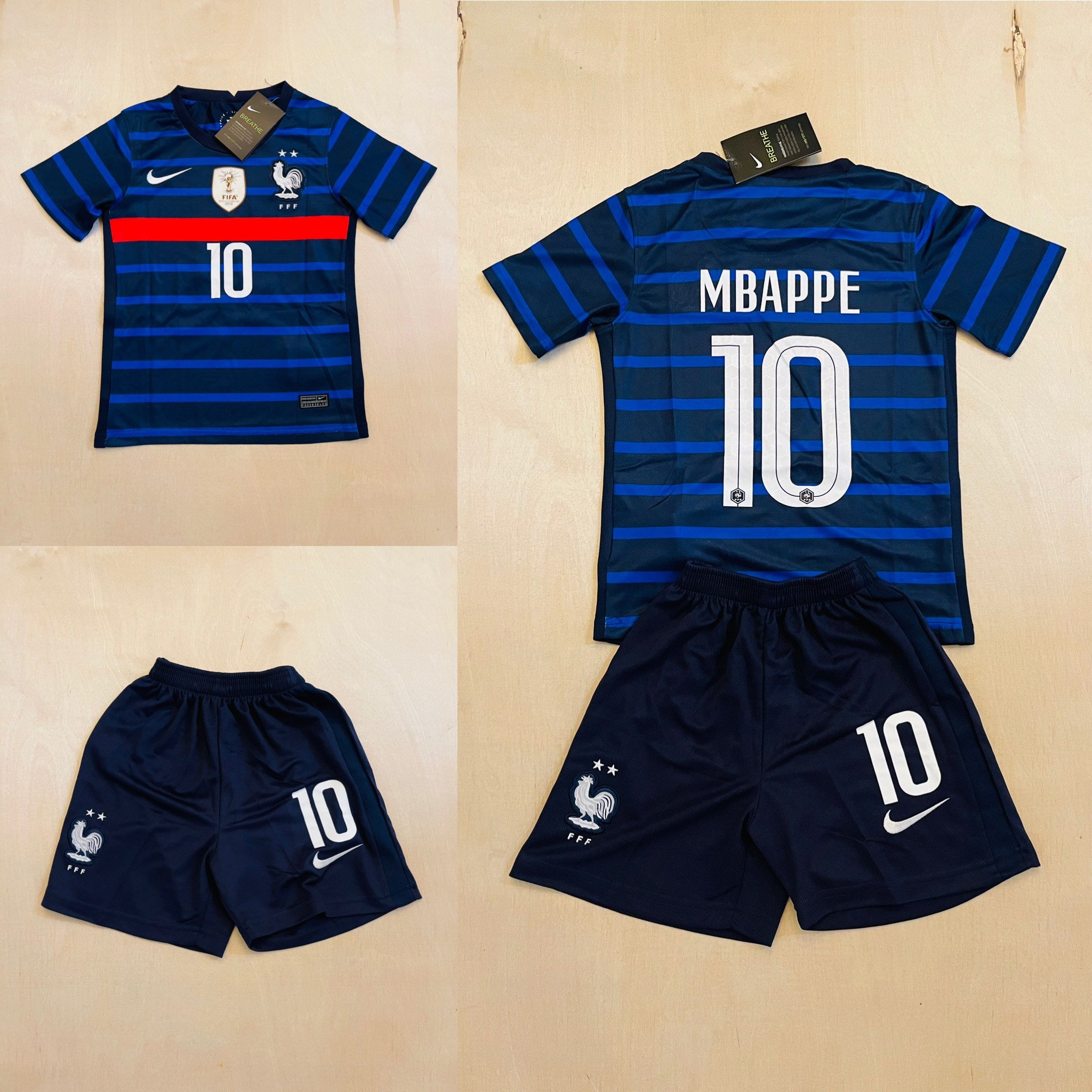 Mbappe 10 France home Soccer kit jersey for kids youth Etsy