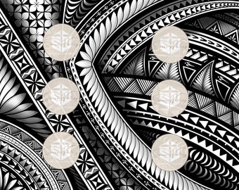 x2 JPEG Polynesian digital art designs, instant download