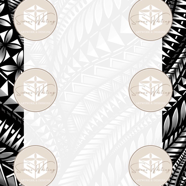 A4 Polynesian border instant digital download, certificate background