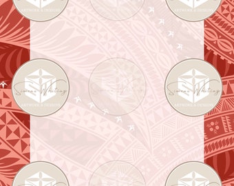 JPEG A4 Polynesian Tongan inspired border design Instant download