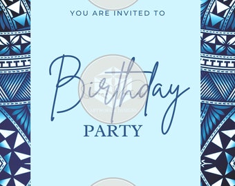 Polynesian Digital birthday card instant download
