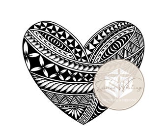 High quality Polynesian PNG & JPEG Heart design by Simone Whiting