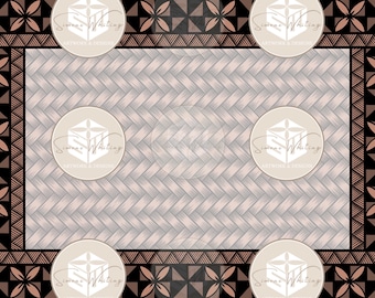 Polynesian A4 border instant download