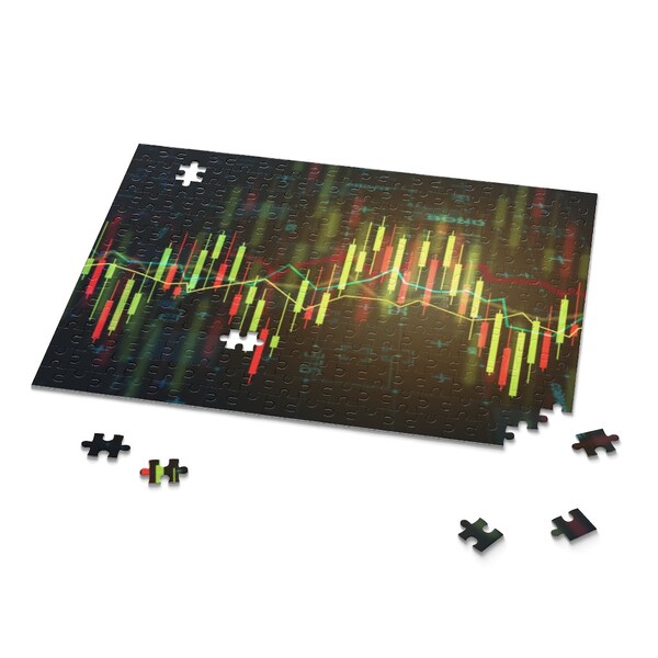Jigsaw Puzzle Forex Trader Gift Stock Trading Chart Crypto Currency Game Trade Gift For Him Men Friend Dad Office Bull Market 120 PIECE